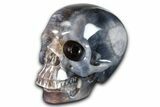Realistic, Banded Purple Fluorite Skull #378664-2